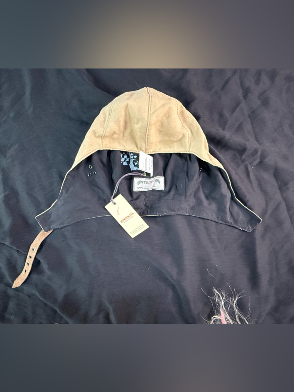 Stetson Black Lined Brown Jacket Hood